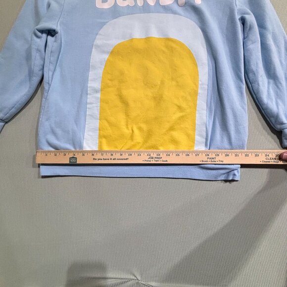 Bandit Light Blue Hoodie with Yellow Arch & Fun Character Hood Size L Unisex - Picture 5 of 9